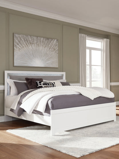 Auburndale Furniture Outlet - Ashley Furniture - Maeling Bedroom - King Upholstered Panel Bed / White - PCB1119B4
