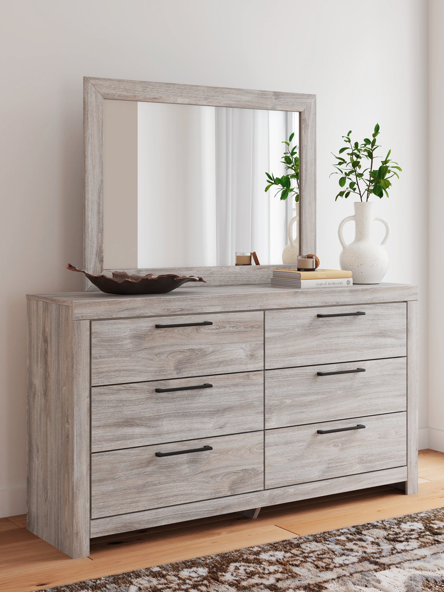 Auburndale Furniture Outlet - Ashley Furniture - Broachmyn Bedroom - Dresser and Mirror / Gray - PCB1120B1