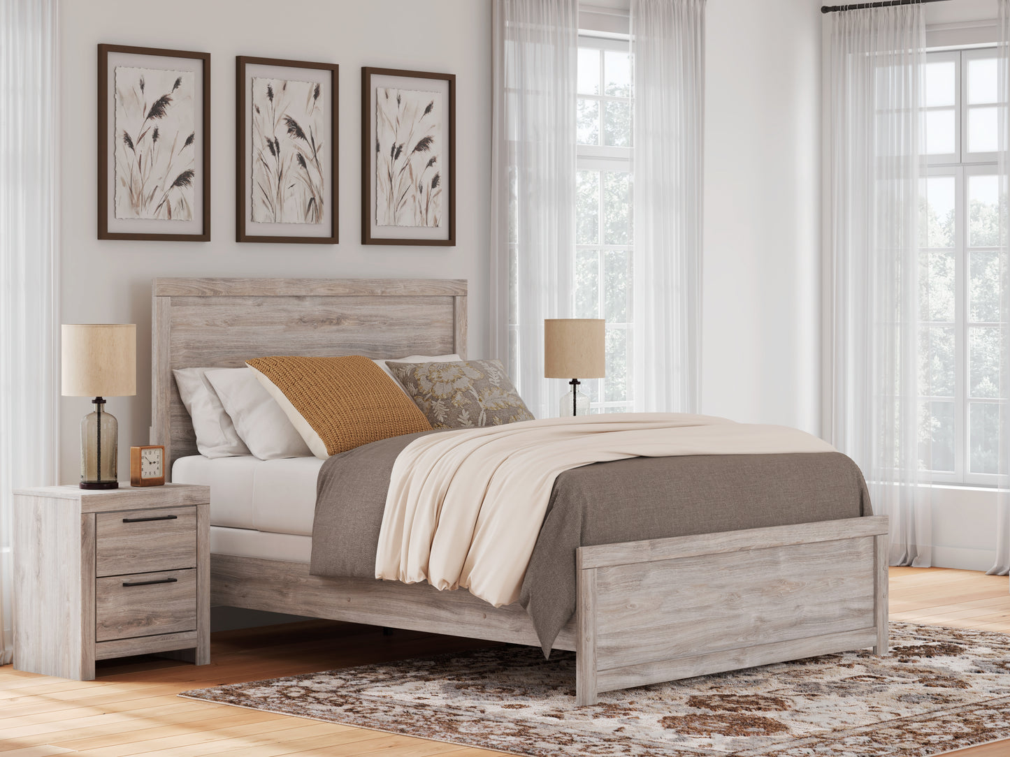 Auburndale Furniture Outlet - Ashley Furniture - Broachmyn Bedroom - Queen Panel Bed / Gray - PCB1120B2