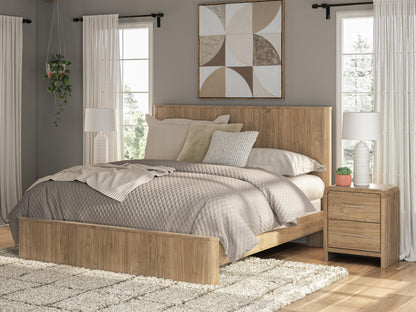 Auburndale Furniture Outlet - Ashley Furniture - Gramburg Bedroom - King Panel Bed / Warm Natural Brown - PCB1121B16