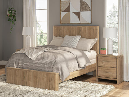 Auburndale Furniture Outlet - Ashley Furniture - Gramburg Bedroom - Full Panel Bed / Warm Natural Brown - PCB1121B3
