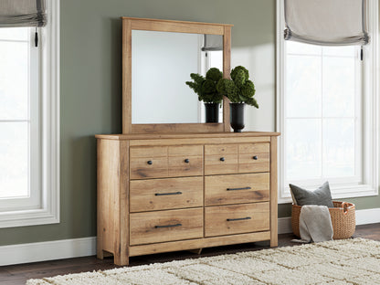 Auburndale Furniture Outlet - Ashley Furniture - Makidern Bedroom - Dresser and Mirror / Tan - PCB1170B1