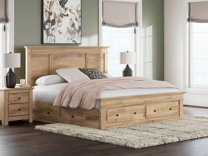 Auburndale Furniture Outlet - Ashley Furniture - Makidern Bedroom - King Panel Storage Bed / Tan - PCB1170B15