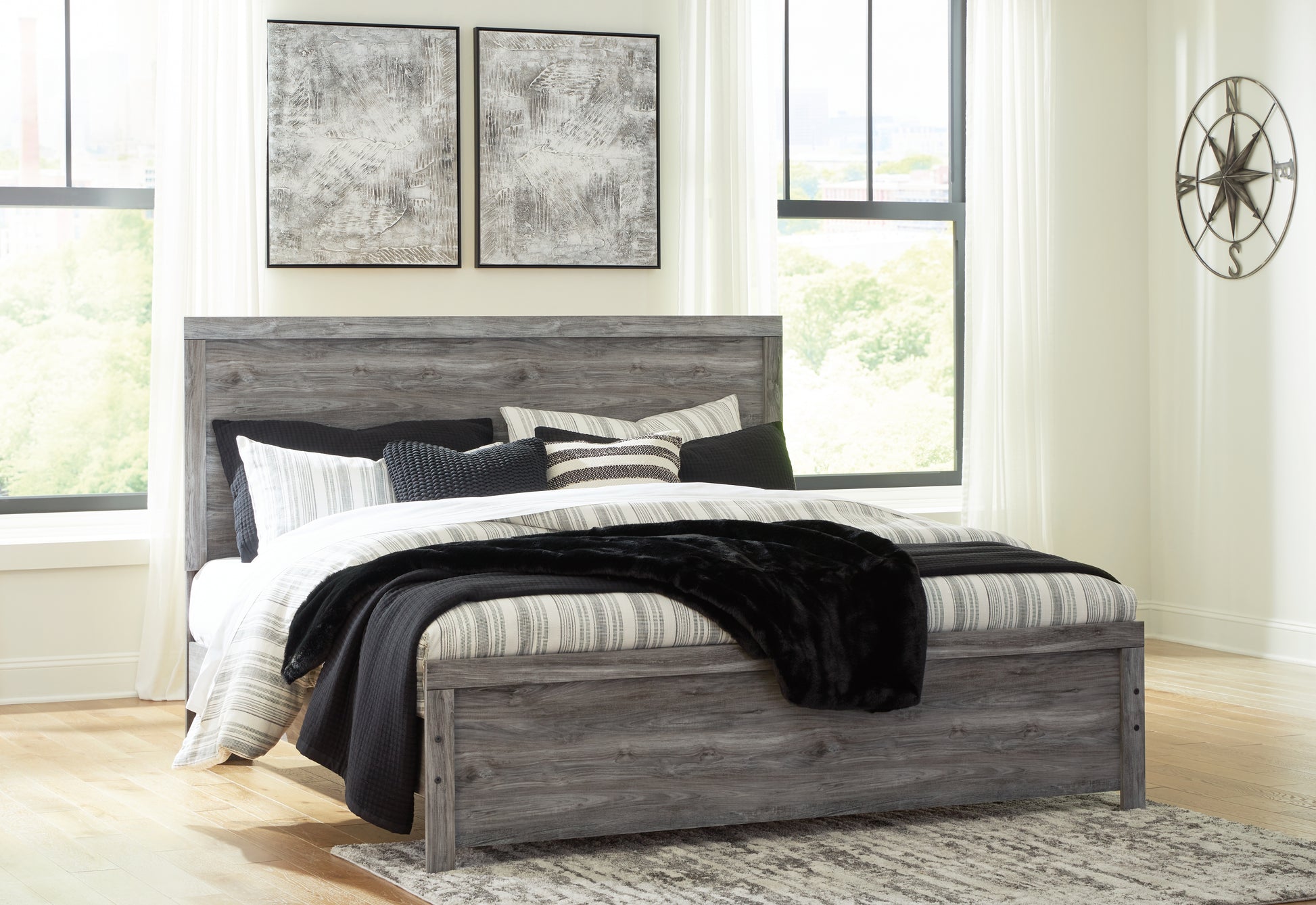 Auburndale Furniture Outlet - Ashley Furniture - Bronyan Bedroom - Dresser and Mirror / Dark Gray - B1290B1