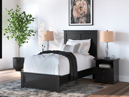 Auburndale Furniture Outlet - Ashley Furniture - Maribel Bedroom - Twin Panel Bed / Black - B138B51