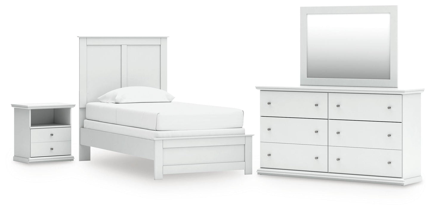 Auburndale Furniture Outlet - Ashley Furniture - Bostwick Shoals Twin Panel Bed, Dresser, Mirror and Nightstand - Twin Panel Bed, Dresser, Mirror and Nightstand - B139B60
