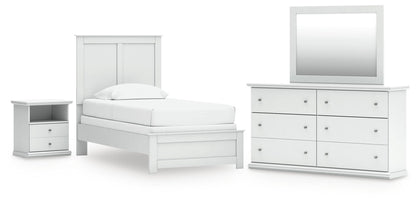 Auburndale Furniture Outlet - Ashley Furniture - Bostwick Shoals Twin Panel Bed, Dresser, Mirror and Nightstand - Twin Panel Bed, Dresser, Mirror and Nightstand - B139B60