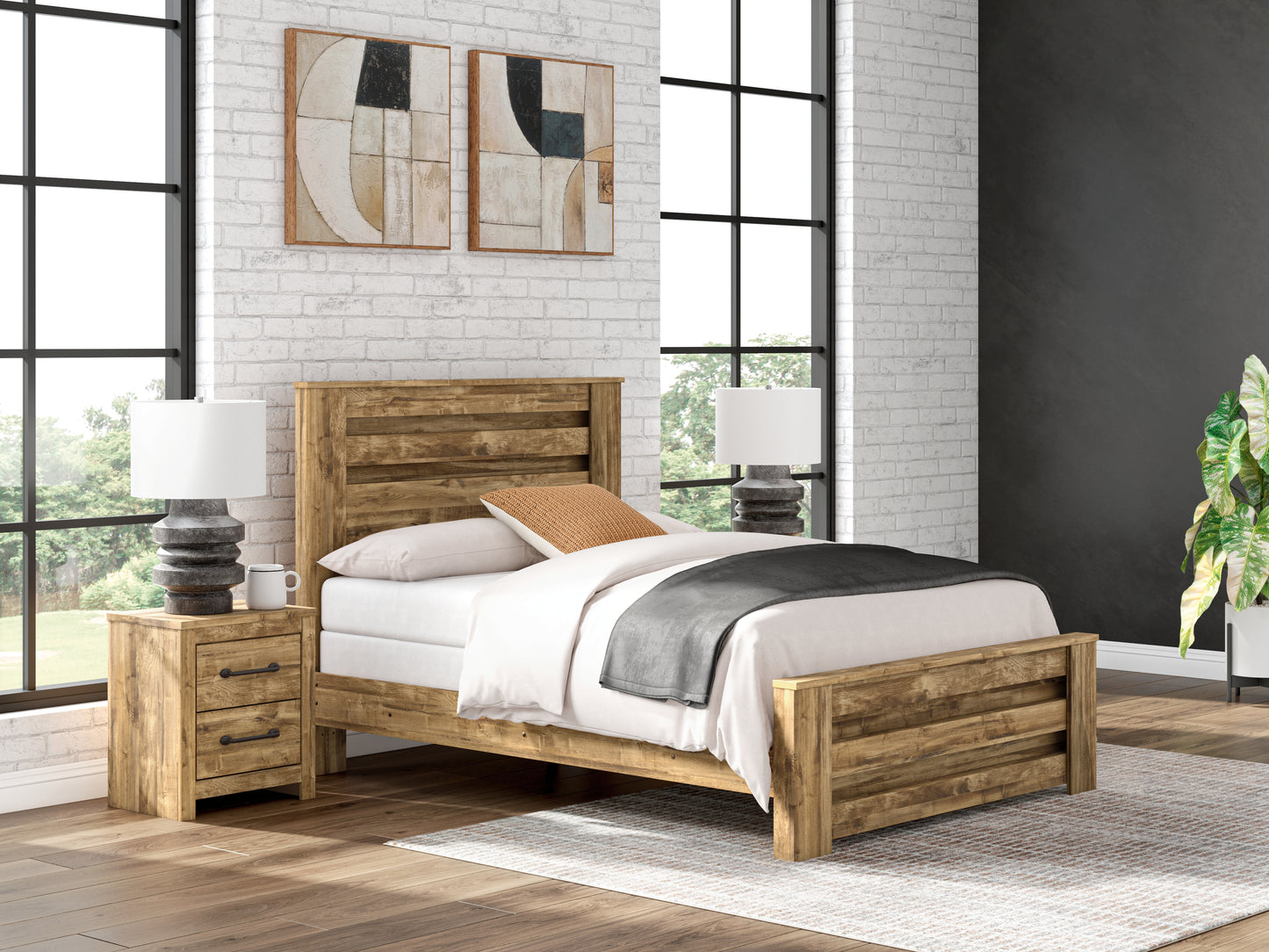 Auburndale Furniture Outlet - Ashley Furniture - Maystonna Bedroom - Queen Panel Bed / Brown - PCB1580B4