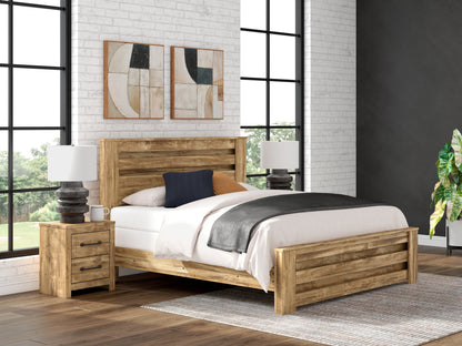 Auburndale Furniture Outlet - Ashley Furniture - Maystonna Bedroom - King Panel Bed / Brown - PCB1580B7