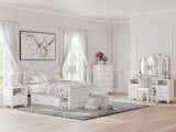 Full Upholstered Panel Storage Bed