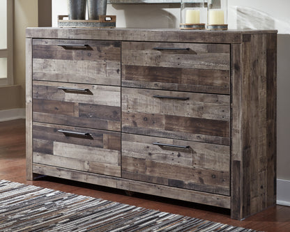 Auburndale Furniture Outlet - Ashley Furniture - Derekson Bedroom - Six Drawer Dresser / Multi Gray - B200-31