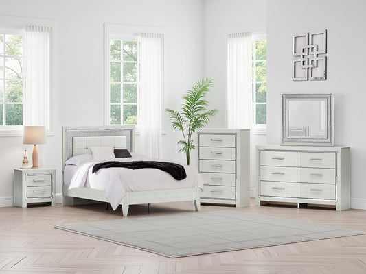Auburndale Furniture Outlet - Ashley Furniture - Zyniden Bedroom - Six Drawer Dresser / Silver - B2114-31