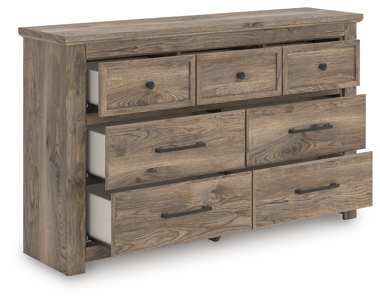 Auburndale Furniture Outlet - Ashley Furniture - Rusticott Bedroom - Seven Drawer Dresser / Brown - PCB2260-31