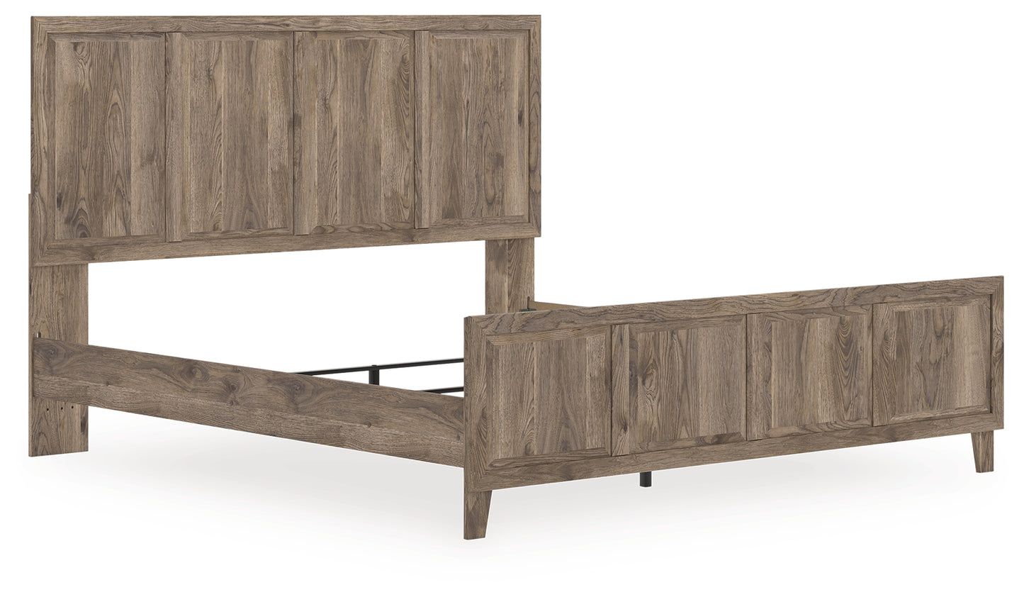 Auburndale Furniture Outlet - Ashley Furniture - Rusticott Bedroom - King Panel Bed / Brown - PCB2260B6