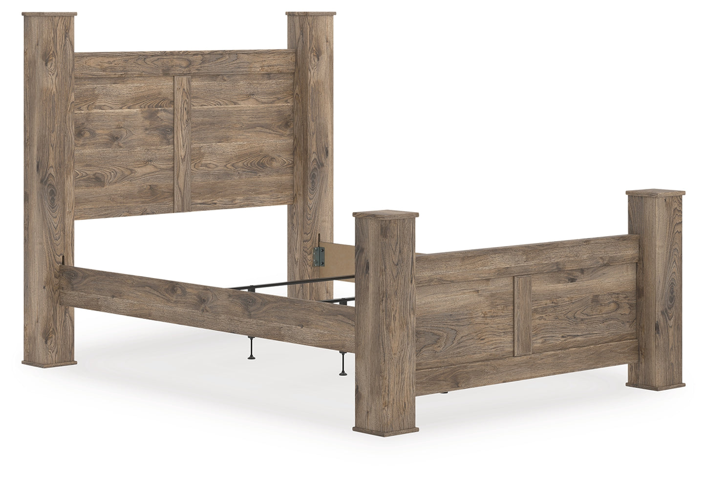 Auburndale Furniture Outlet - Ashley Furniture - Rusticott Bedroom - Queen Poster Bed / Brown - PCB2260B4
