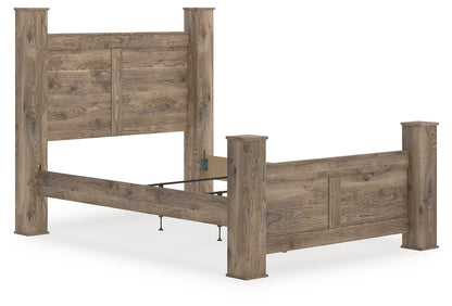 Auburndale Furniture Outlet - Ashley Furniture - Rusticott Bedroom - Queen Poster Bed / Brown - PCB2260B4