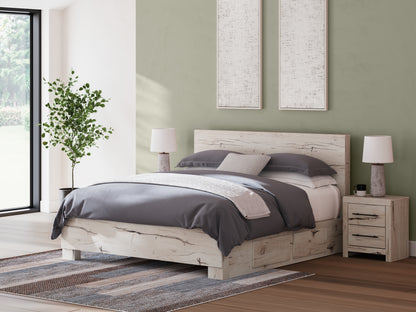 Auburndale Furniture Outlet - Ashley Furniture - Lawroy Bedroom - King Panel Bed with Storage / Light Natural - B2310B12