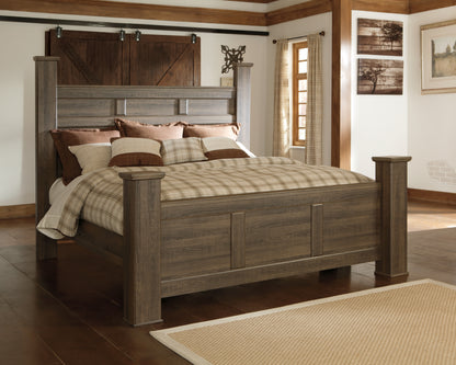 Auburndale Furniture Outlet - Ashley Furniture - Juararo Bedroom - California King Poster Bed / Dark Brown - B251B12