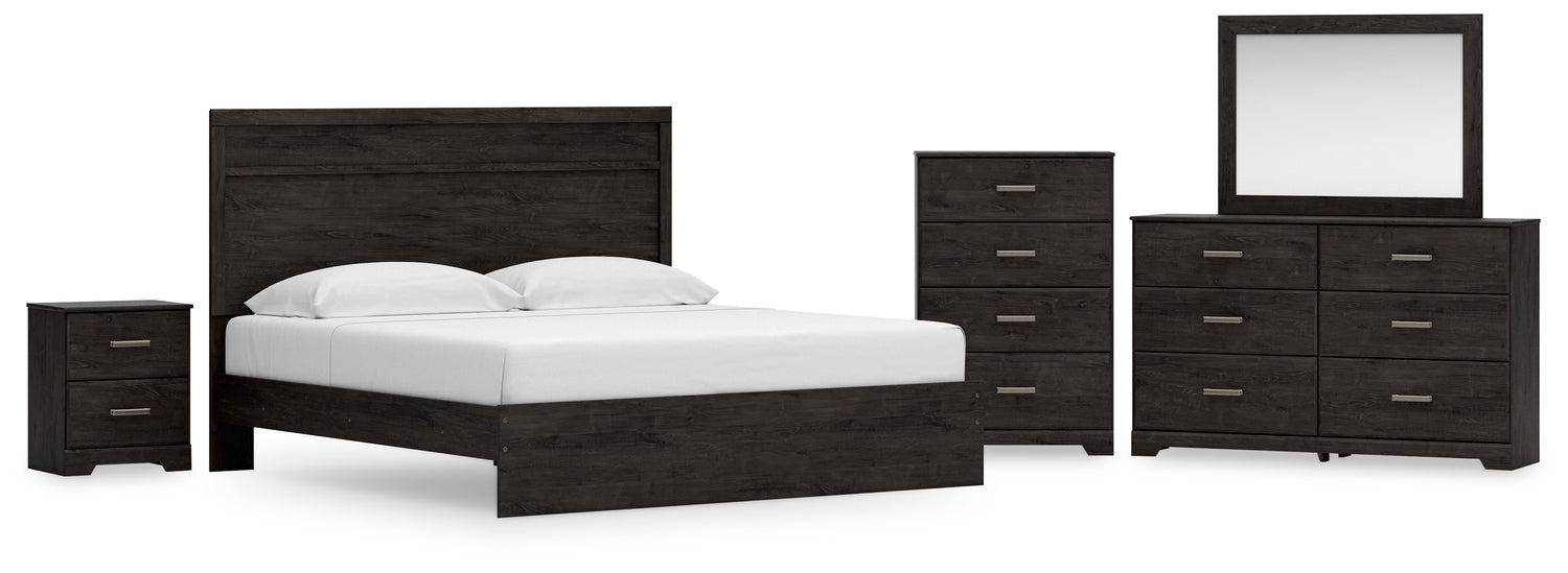 Auburndale Furniture Outlet - Ashley Furniture - Belachime King Panel Bed, Dresser, Mirror, Chest and Nightstand - King Panel Bed, Dresser, Mirror, Chest and Nightstand - B2589B20