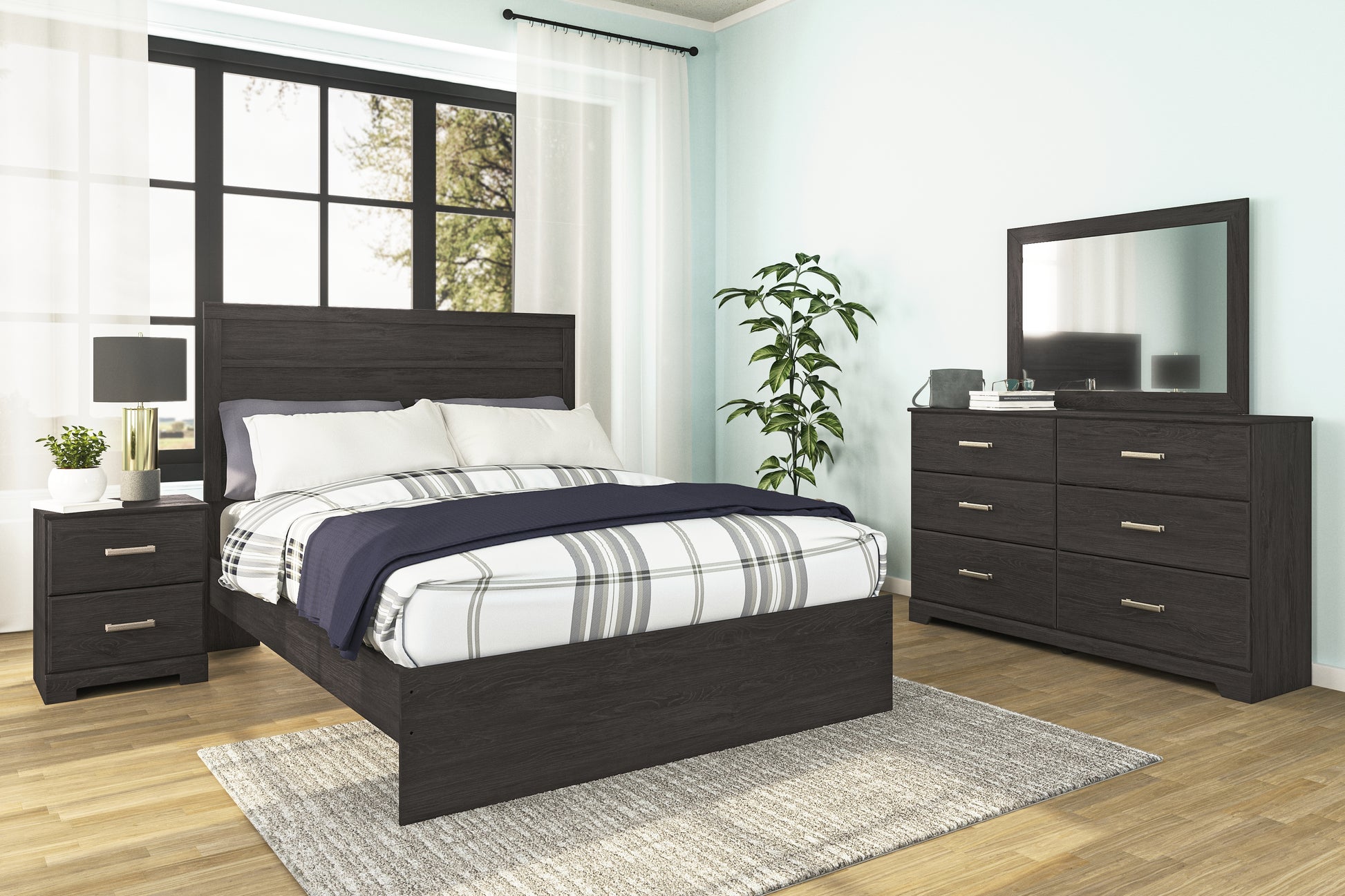 Auburndale Furniture Outlet - Ashley Furniture - Belachime Bedroom - Twin Panel Bed / Charcoal - B2589B11