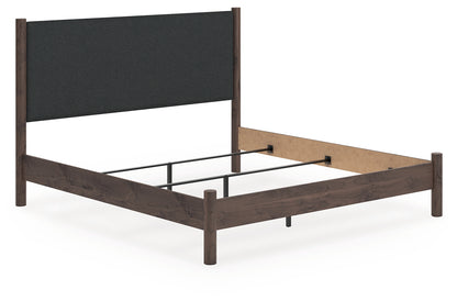 Auburndale Furniture Outlet - Ashley Furniture - Pamytta Bedroom - King Upholstered Panel Bed / Brown - PCB2614B29