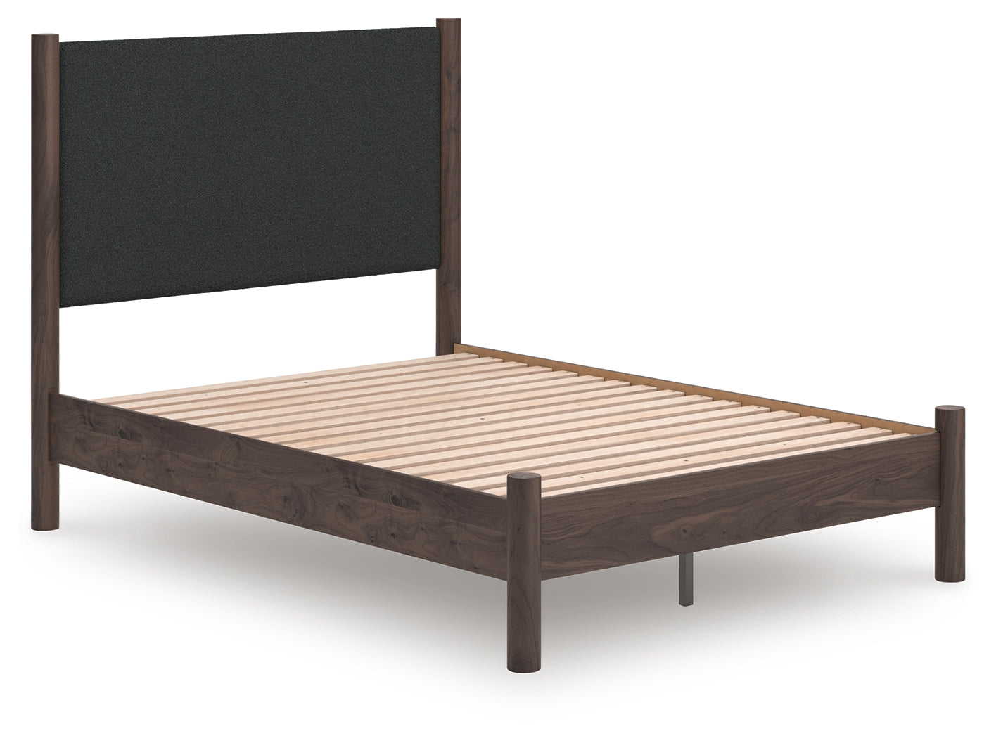 Auburndale Furniture Outlet - Ashley Furniture - Pamytta Bedroom - Full Upholstered Panel Platform Bed / Brown - PCB2614B10