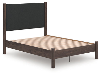 Auburndale Furniture Outlet - Ashley Furniture - Pamytta Bedroom - Full Upholstered Panel Platform Bed / Brown - PCB2614B10