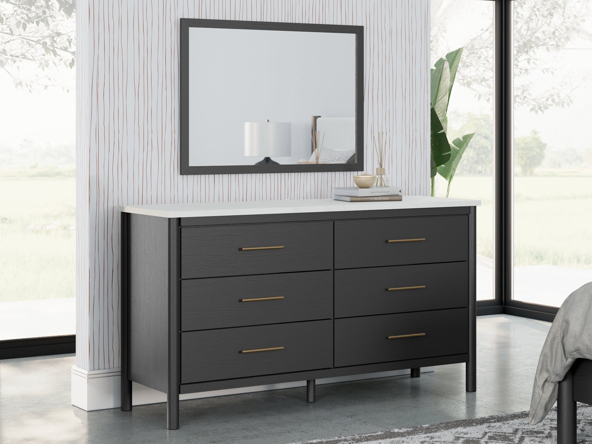 Auburndale Furniture Outlet - Ashley Furniture - Cadmori Bedroom - Dresser and Mirror / Black/White - B2616B1