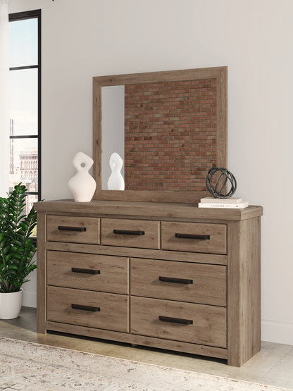 Auburndale Furniture Outlet - Ashley Furniture - Oliandon Bedroom - Dresser and Mirror / Light Brown - PCB2844B1