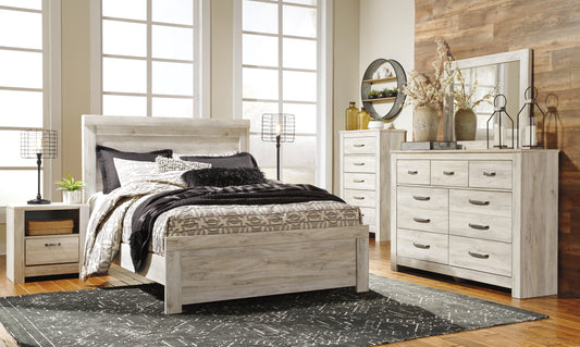 Auburndale Furniture Outlet - Ashley Furniture - Bellaby Bedroom - Queen Crossbuck Panel Bed / Whitewash - B331B6