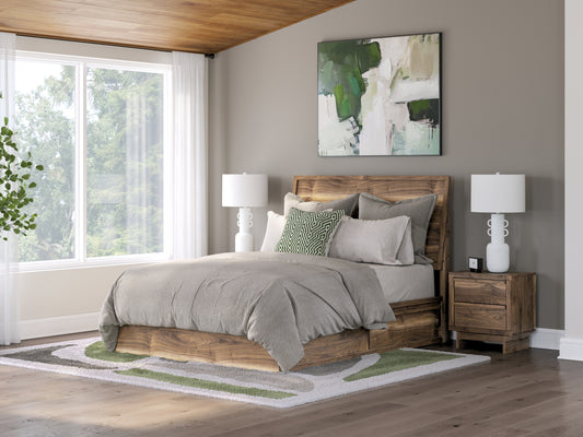 Auburndale Furniture Outlet - Ashley Furniture - Chirason Bedroom - Twin Panel Bed with Storage / Brown - PCB3367B27