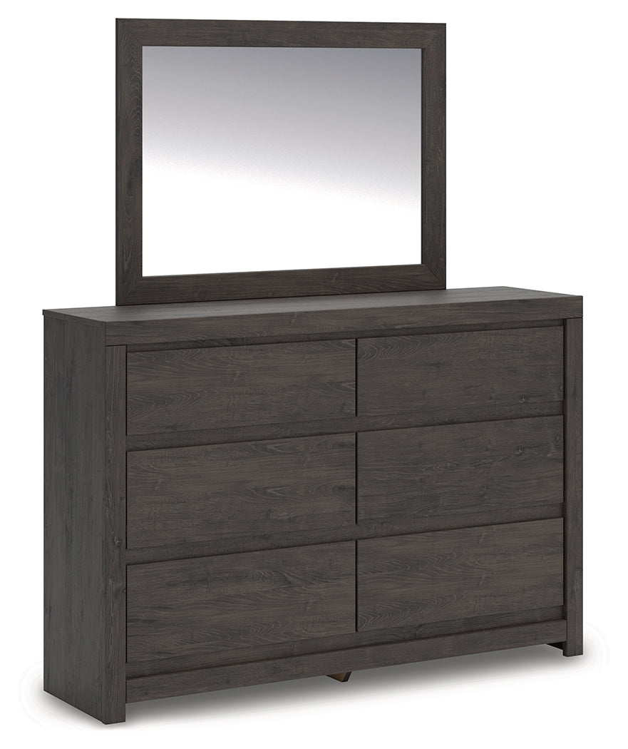Auburndale Furniture Outlet - Ashley Furniture - Fraluna Bedroom - King Panel Storage Bed / Charcoal - PCB3370B9