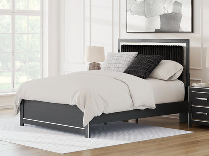 Auburndale Furniture Outlet - Ashley Furniture - Zuraleus Bedroom - Queen Upholstered Platform Bed / Black - PCB3380B2