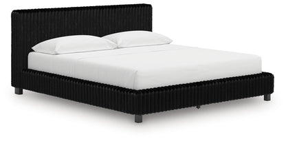 Auburndale Furniture Outlet - Ashley Furniture - Zuraleus Bedroom - California King Upholstered Bed / Black - PCB3380B14