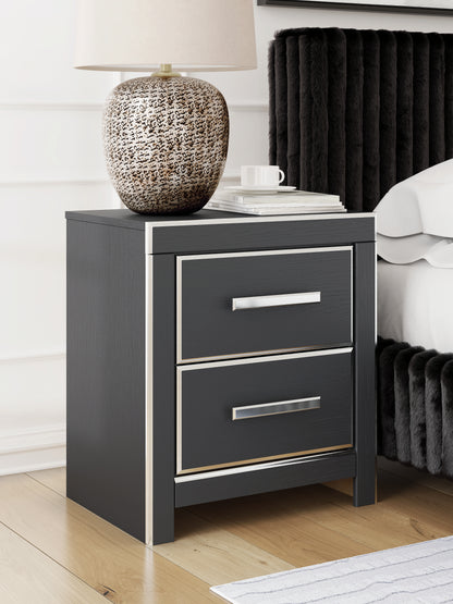 Auburndale Furniture Outlet - Ashley Furniture - Zuraleus Bedroom - Two Drawer Night Stand / Black - PCB3380-92