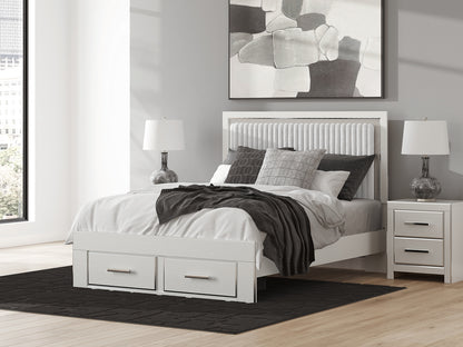 Auburndale Furniture Outlet - Ashley Furniture - Zuraleus Bedroom - Queen Upholstered Panel Storage Bed / White - PCB3381B4