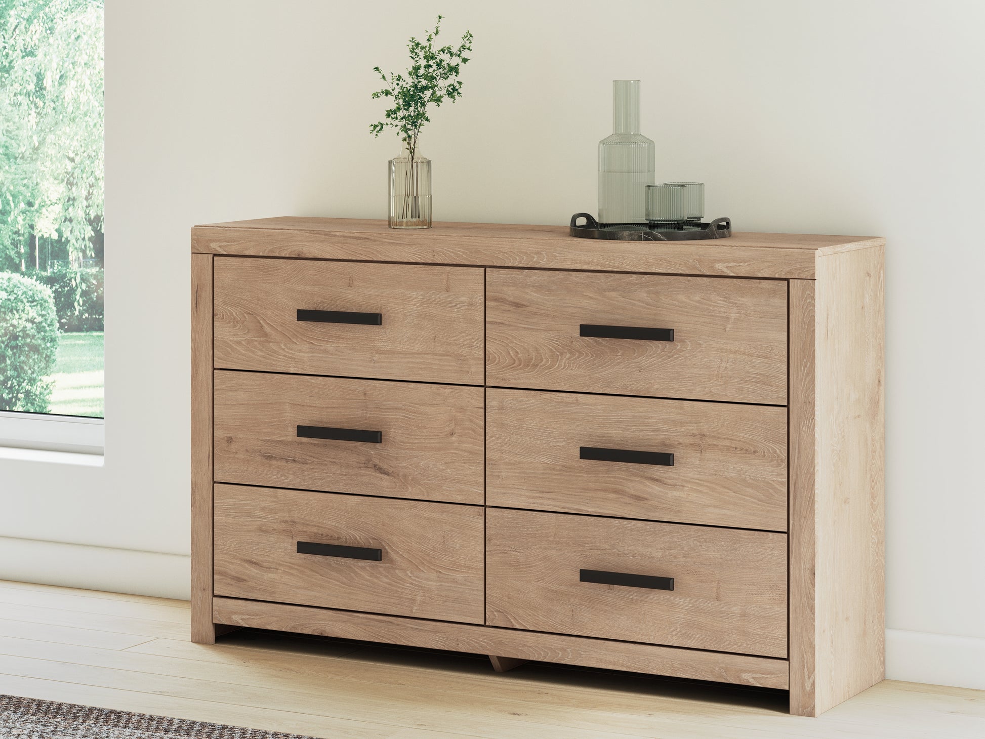Auburndale Furniture Outlet - Ashley Furniture - Sanginlane Bedroom - Six Drawer Dresser / Tan - B3787-31