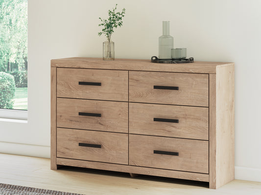 Auburndale Furniture Outlet - Ashley Furniture - Sanginlane Bedroom - Six Drawer Dresser / Tan - B3787-31