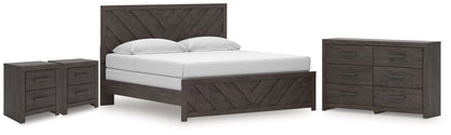 Auburndale Furniture Outlet - Ashley Furniture - Prendonea King Panel Bed, Dresser and 2 Nightstands - King Panel Bed, Dresser and 2 Nightstands - B3789B13