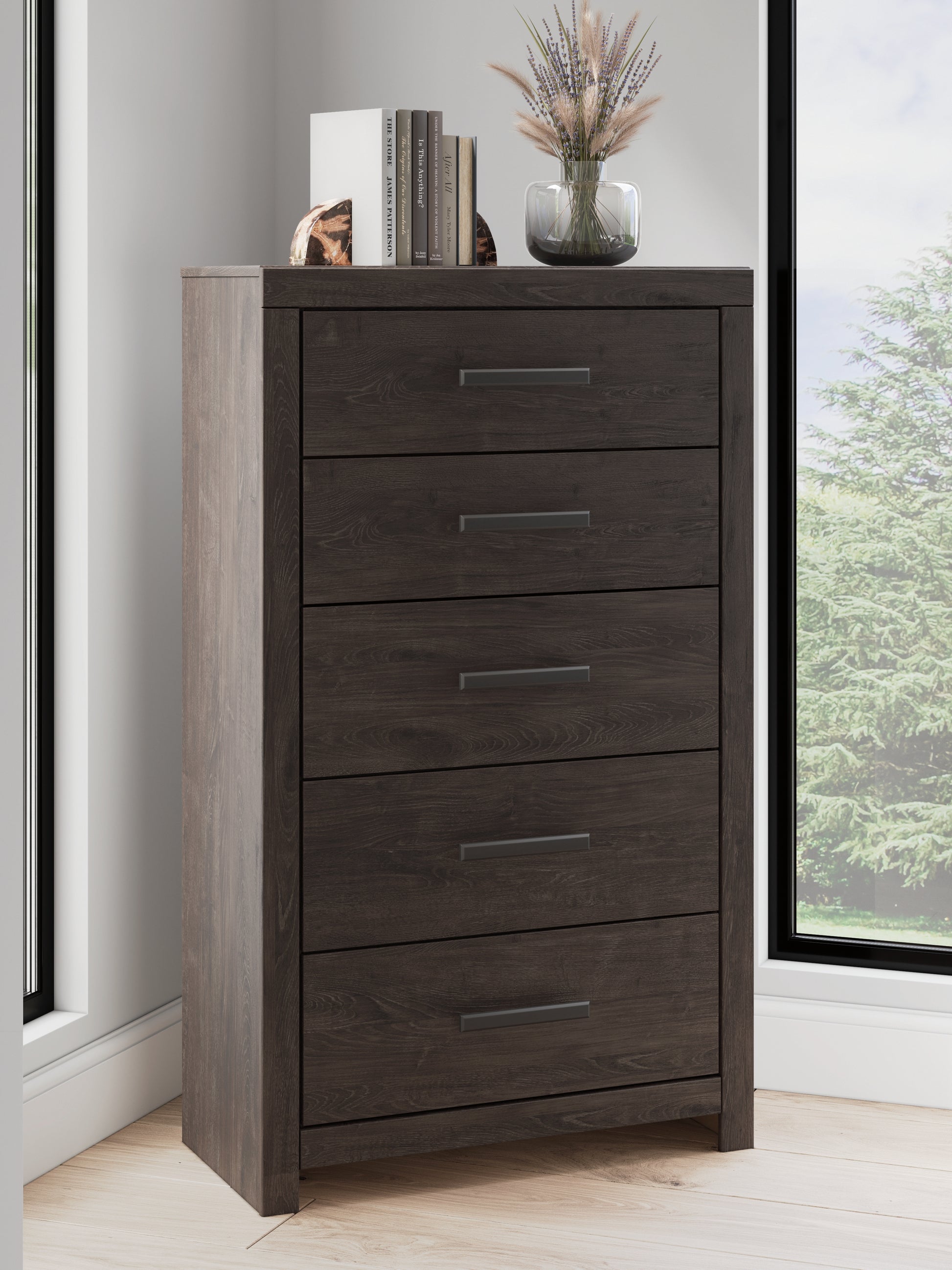 Auburndale Furniture Outlet - Ashley Furniture - Prendonea Bedroom - Two Drawer Night Stand / Charcoal - B3789-92