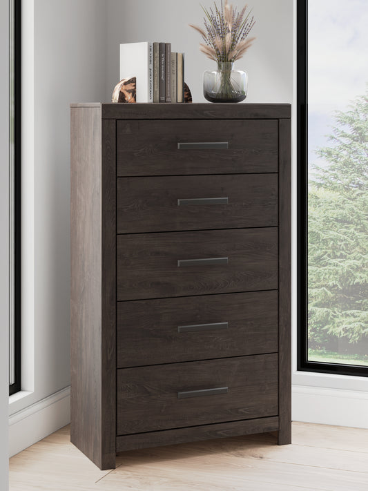 Auburndale Furniture Outlet - Ashley Furniture - Prendonea Bedroom - Two Drawer Night Stand / Charcoal - B3789-92