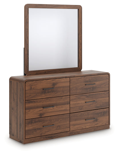 Auburndale Furniture Outlet - Ashley Furniture - Fortlorn Bedroom - Dresser and Mirror / Walnut Brown - PCB386B1