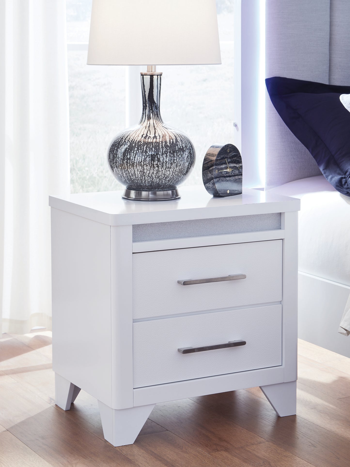 Auburndale Furniture Outlet - Ashley Furniture - Jarlee Bedroom - Two Drawer Night Stand / White - PCB392-92