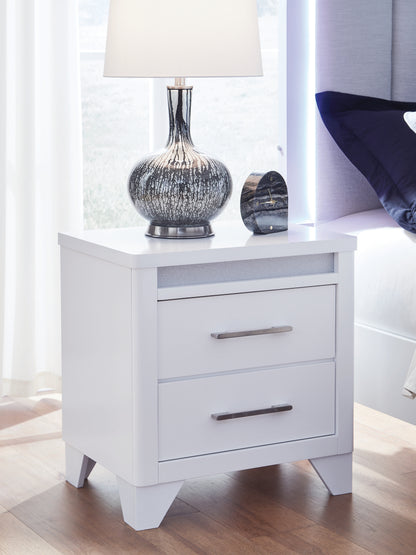 Auburndale Furniture Outlet - Ashley Furniture - Jarlee Bedroom - Two Drawer Night Stand / White - PCB392-92