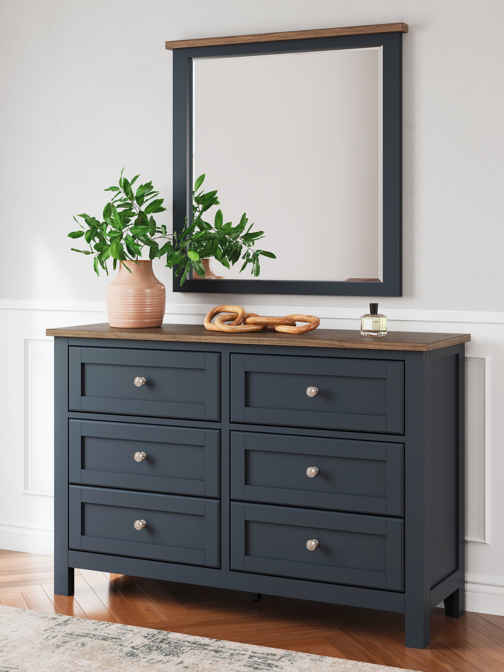 Auburndale Furniture Outlet - Ashley Furniture - Landocken Bedroom - Queen Panel Bed / Brown/Blue - B414B10