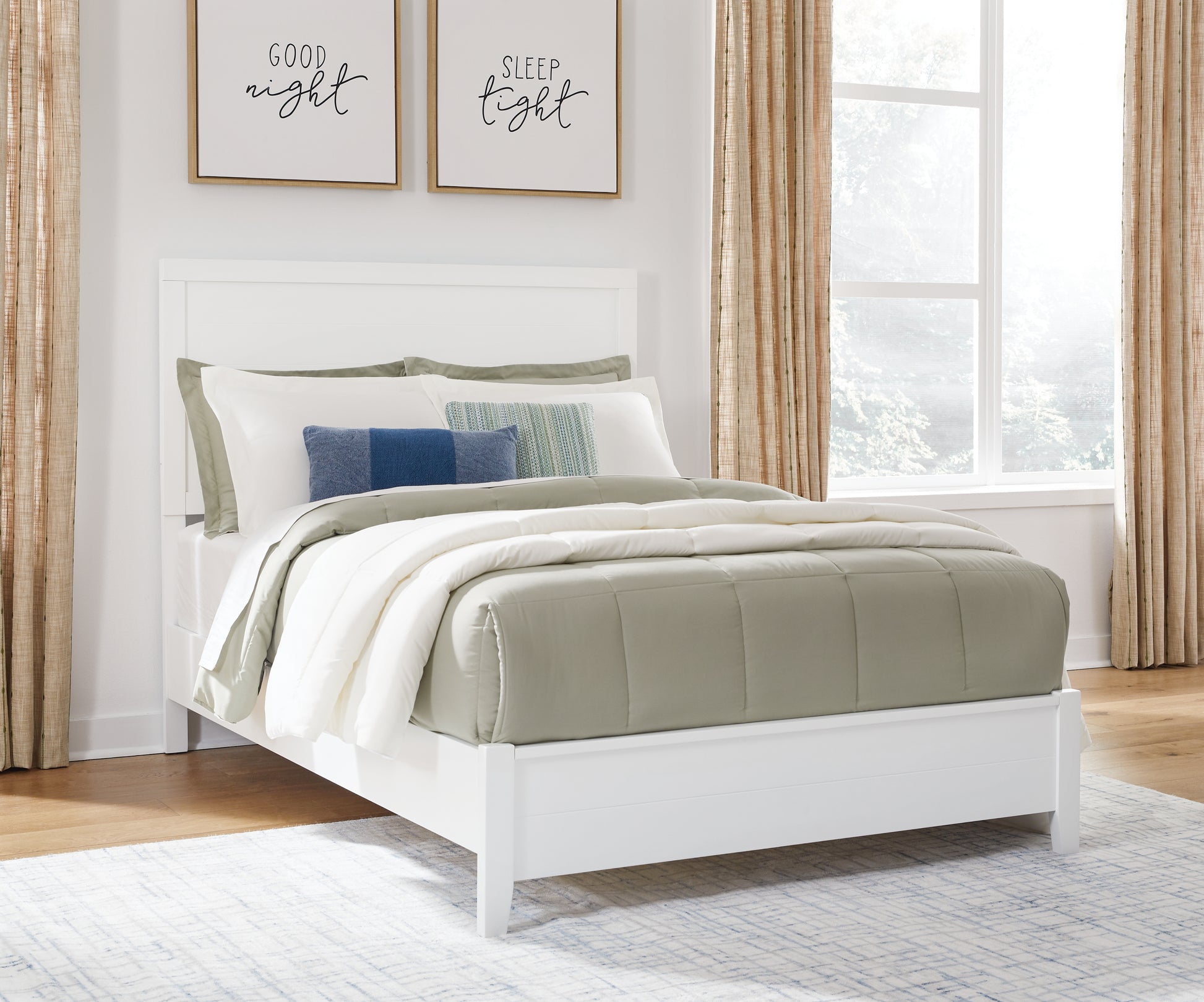Auburndale Furniture Outlet - Ashley Furniture - Binterglen Bedroom - Full Panel Bed / White - B427B4