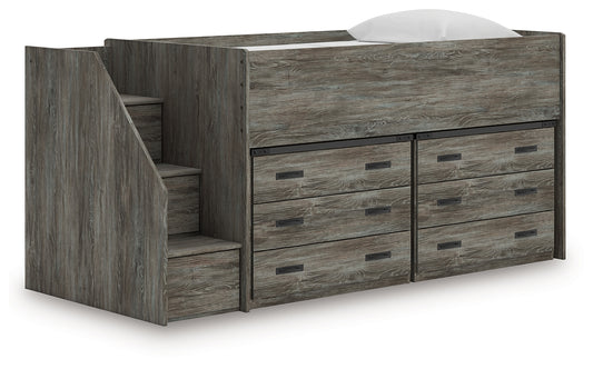 Auburndale Furniture Outlet - Ashley Furniture - Frandern Twin Loft Bed with Drawer Storage - Twin Loft Bed with Drawer Storage / Warm Gray - B4480B26