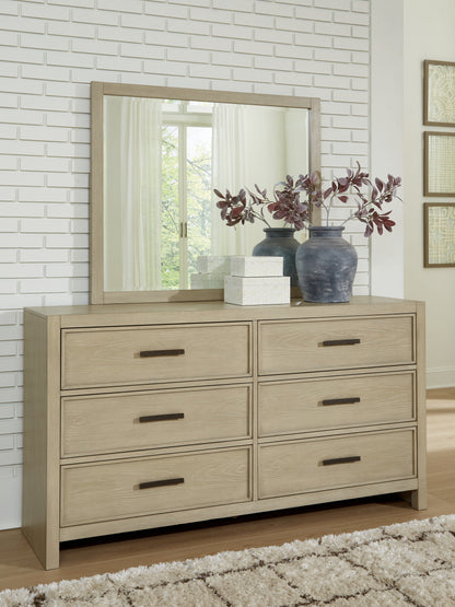 Auburndale Furniture Outlet - Ashley Furniture - Calmoro Bedroom - Dresser and Mirror / Gray - B602B1