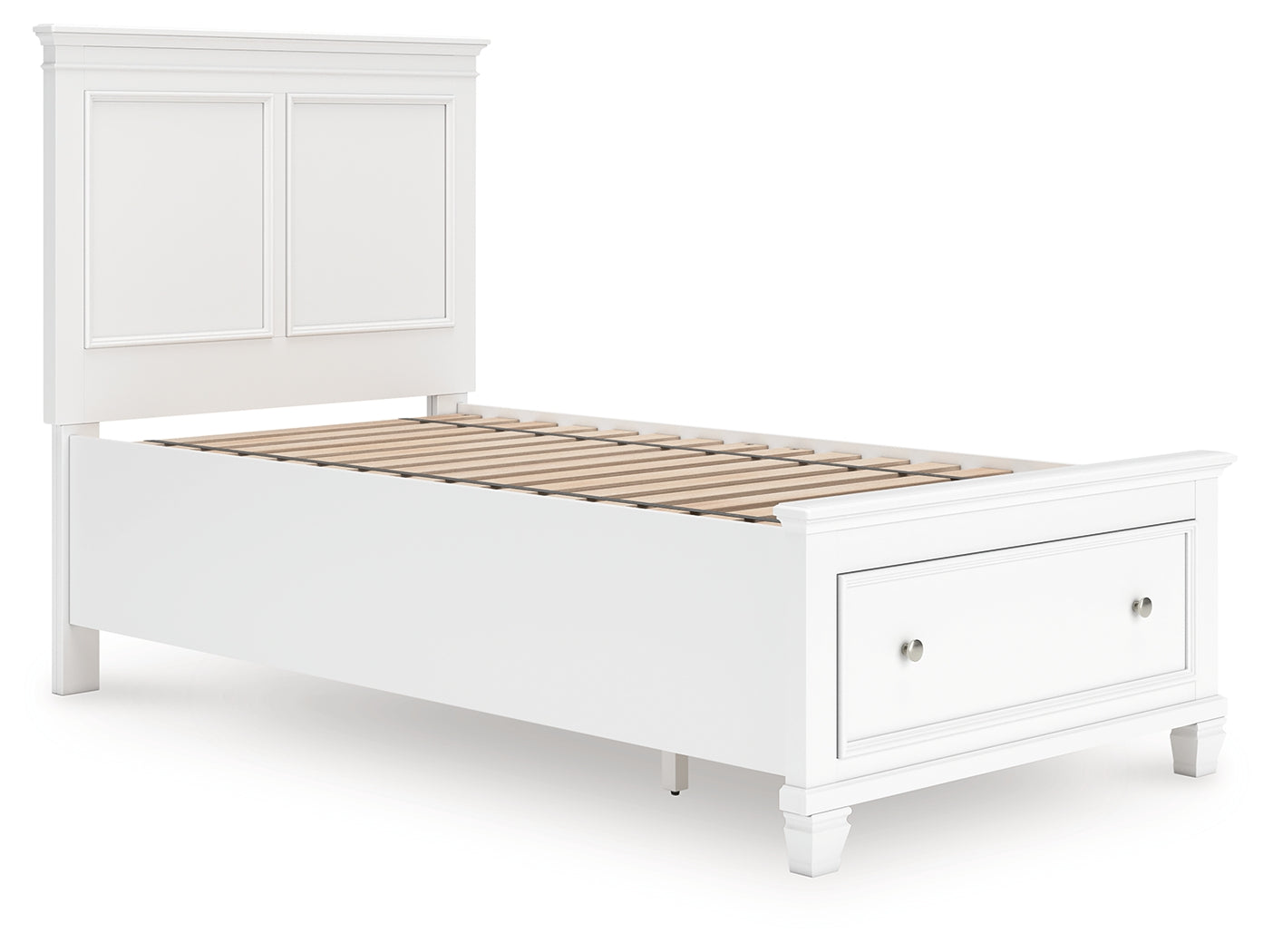 Auburndale Furniture Outlet - Ashley Furniture - Fortman Bedroom - Twin Panel Storage Bed / White - B680B24