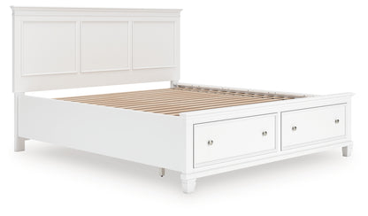 Auburndale Furniture Outlet - Ashley Furniture - Fortman Bedroom - California King Panel Storage Bed / White - B680B23